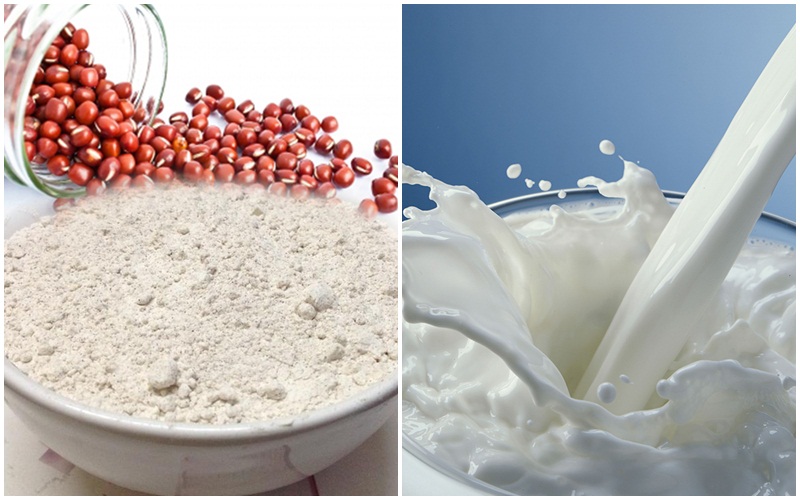 Các bạn có thể dùng bột đậu đỏ trắng da với sữa tươi