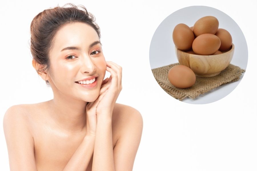 Chăm sóc da mụn đầu đen với trứng gà